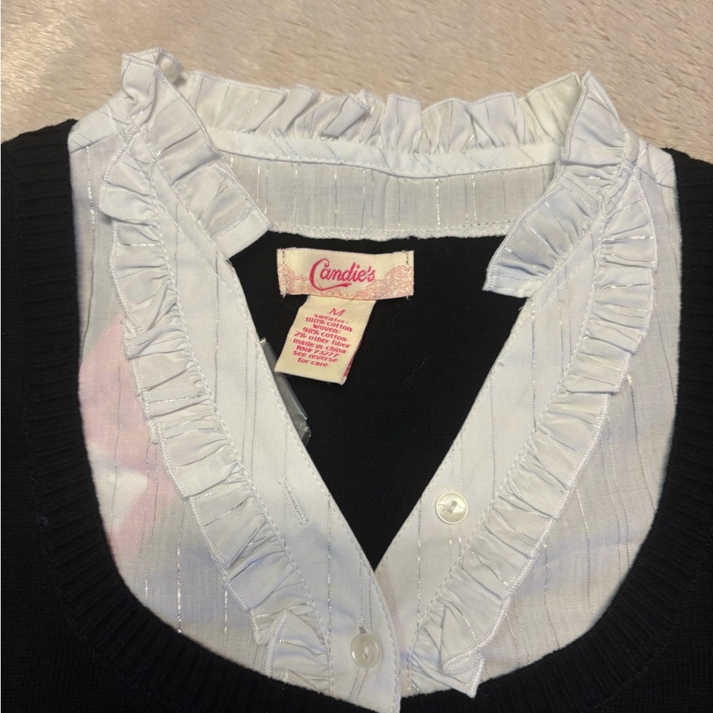 Candie's Black and White Layered Blouse - Picture 6 of 10